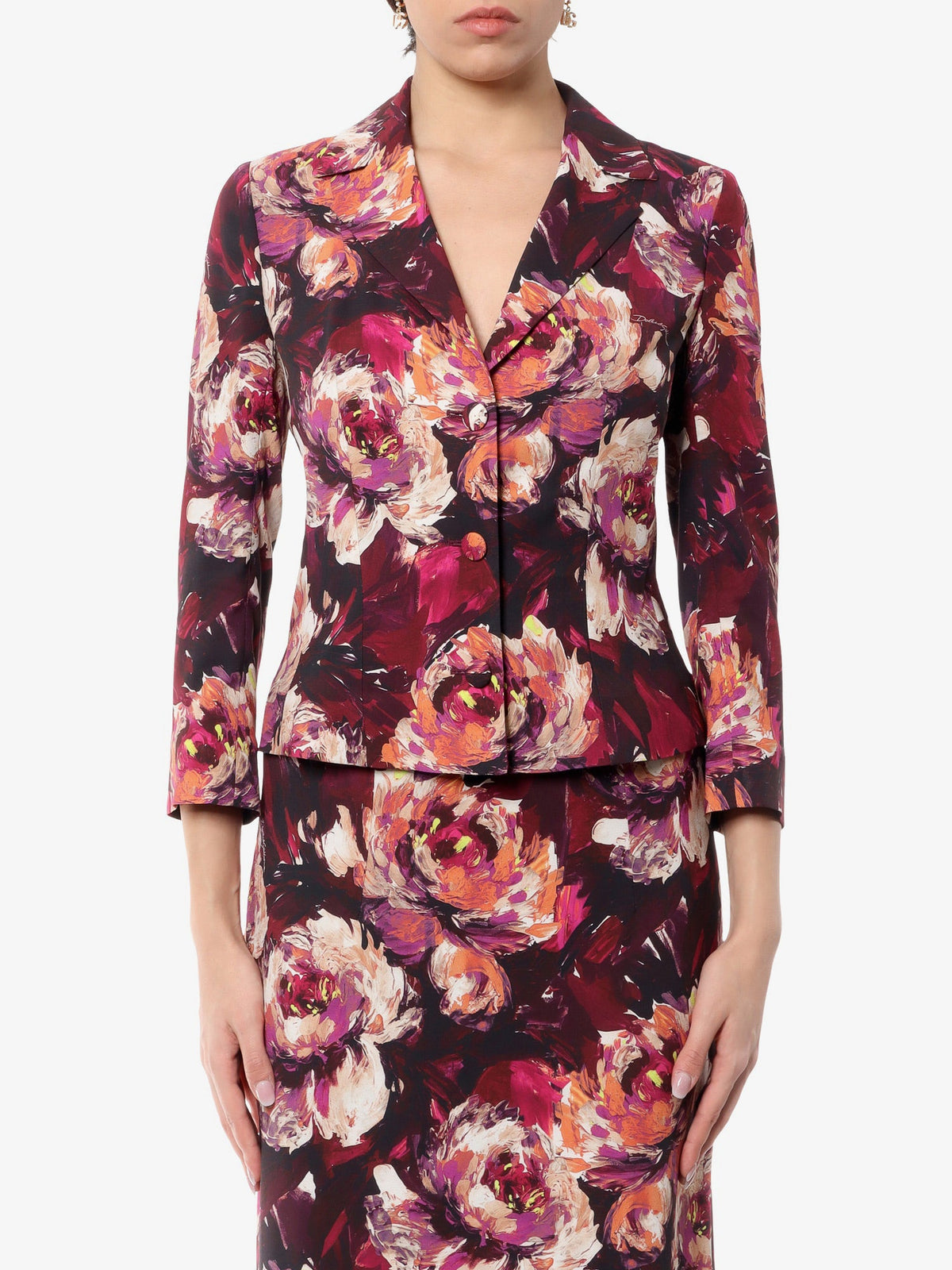 Dolce & Gabbana Cady blazer with peonie flower print - Multicolore