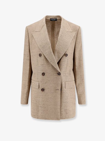 Dolce & Gabbana Viscose and linen blazer - Melangebiancobeige