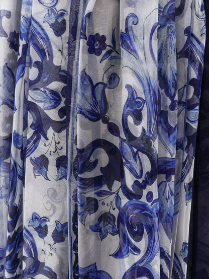Dolce & Gabbana Silk Skirt With Maiolica Print