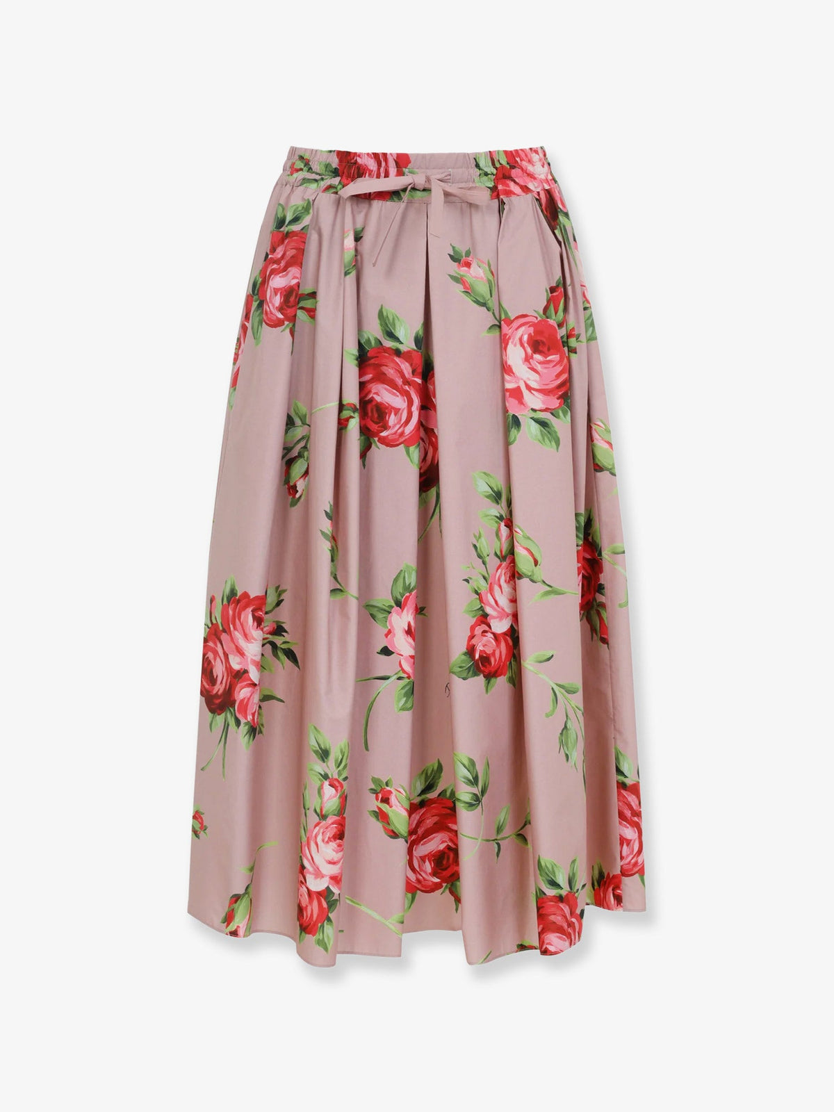 Dolce & Gabbana Cotton skirt with iconic print - Bouquet Rose Rosa