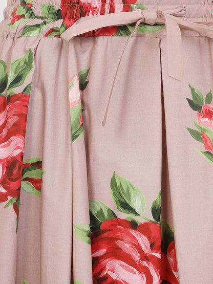 Dolce & Gabbana Cotton skirt with iconic print - Bouquet Rose Rosa