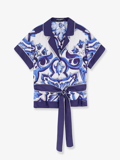 Dolce & Gabbana Silk Shirt With Maiolica Print