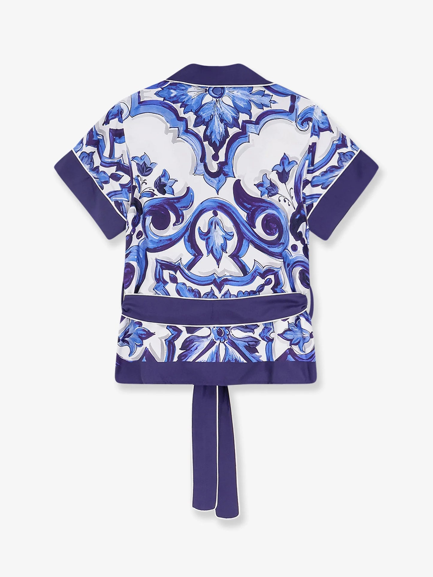 Dolce & Gabbana Silk Shirt With Maiolica Print