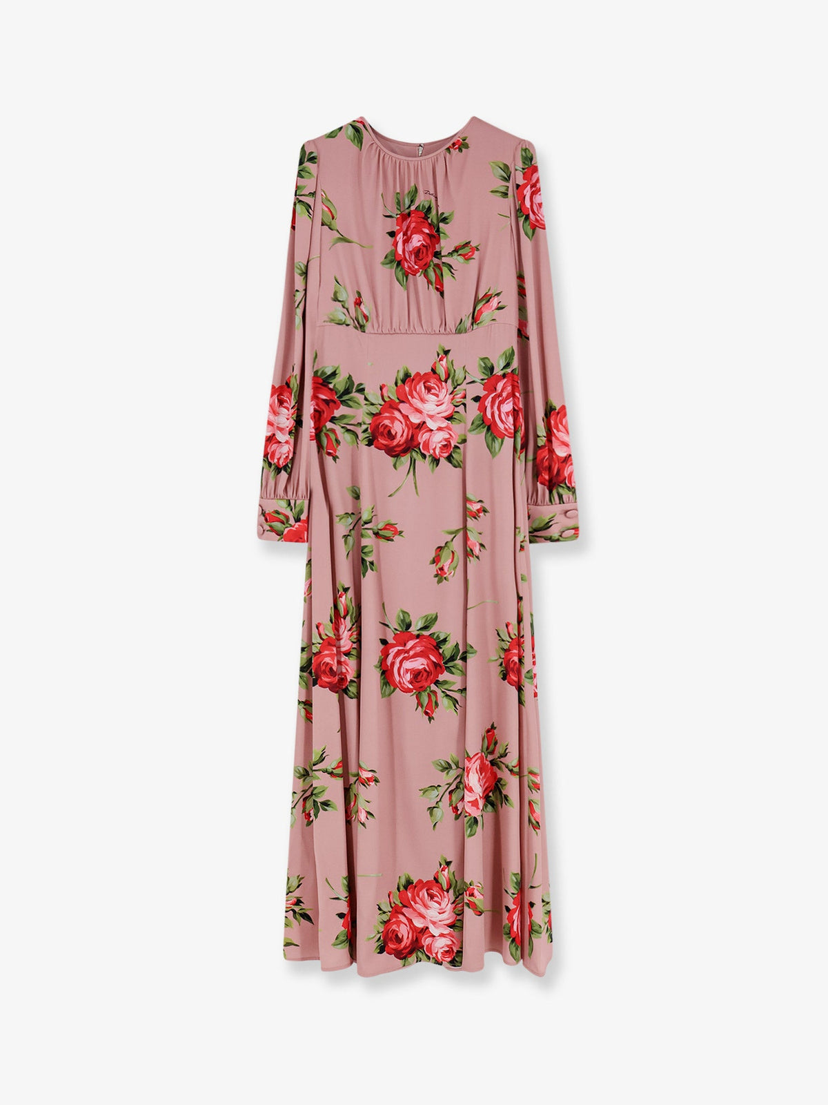 Dolce & Gabbana Long silk dress with Bouquet Rose print