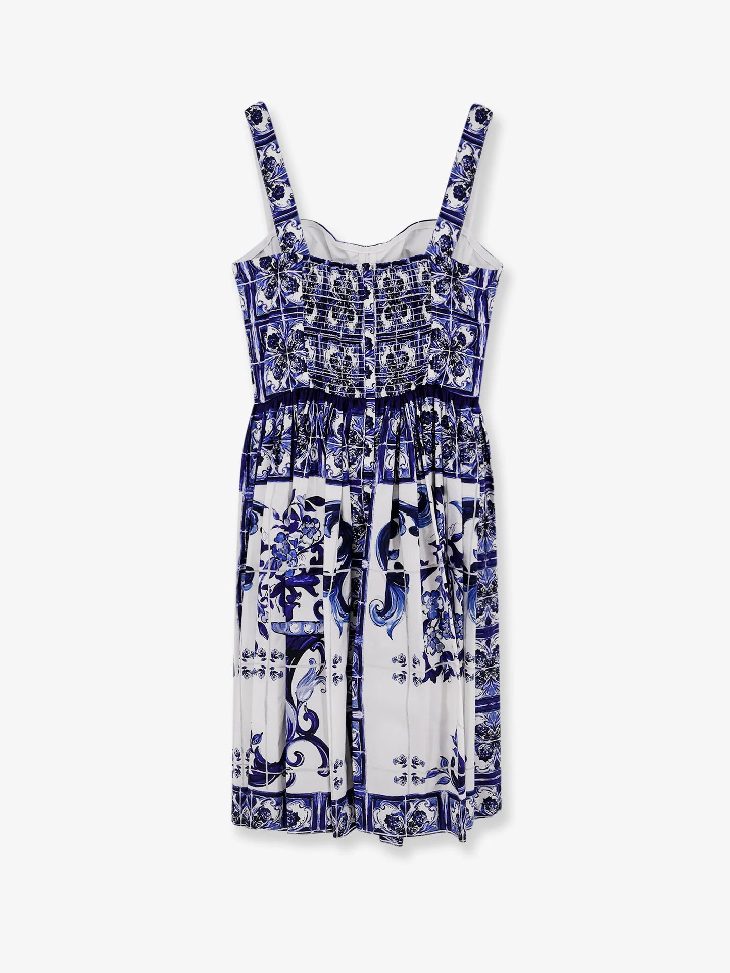Dolce & Gabbana Cotton Dress With Maiolica Print