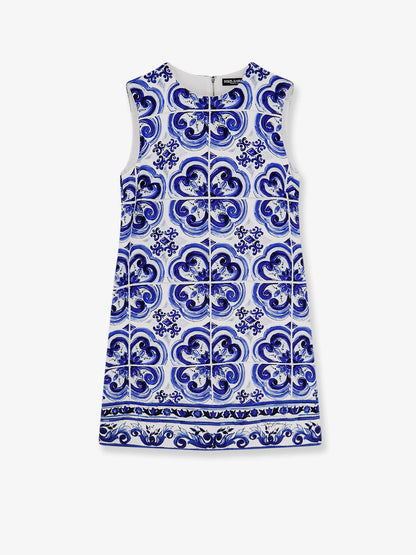 Dolce & Gabbana Cotton And Viscose Dress With Maiolica Print