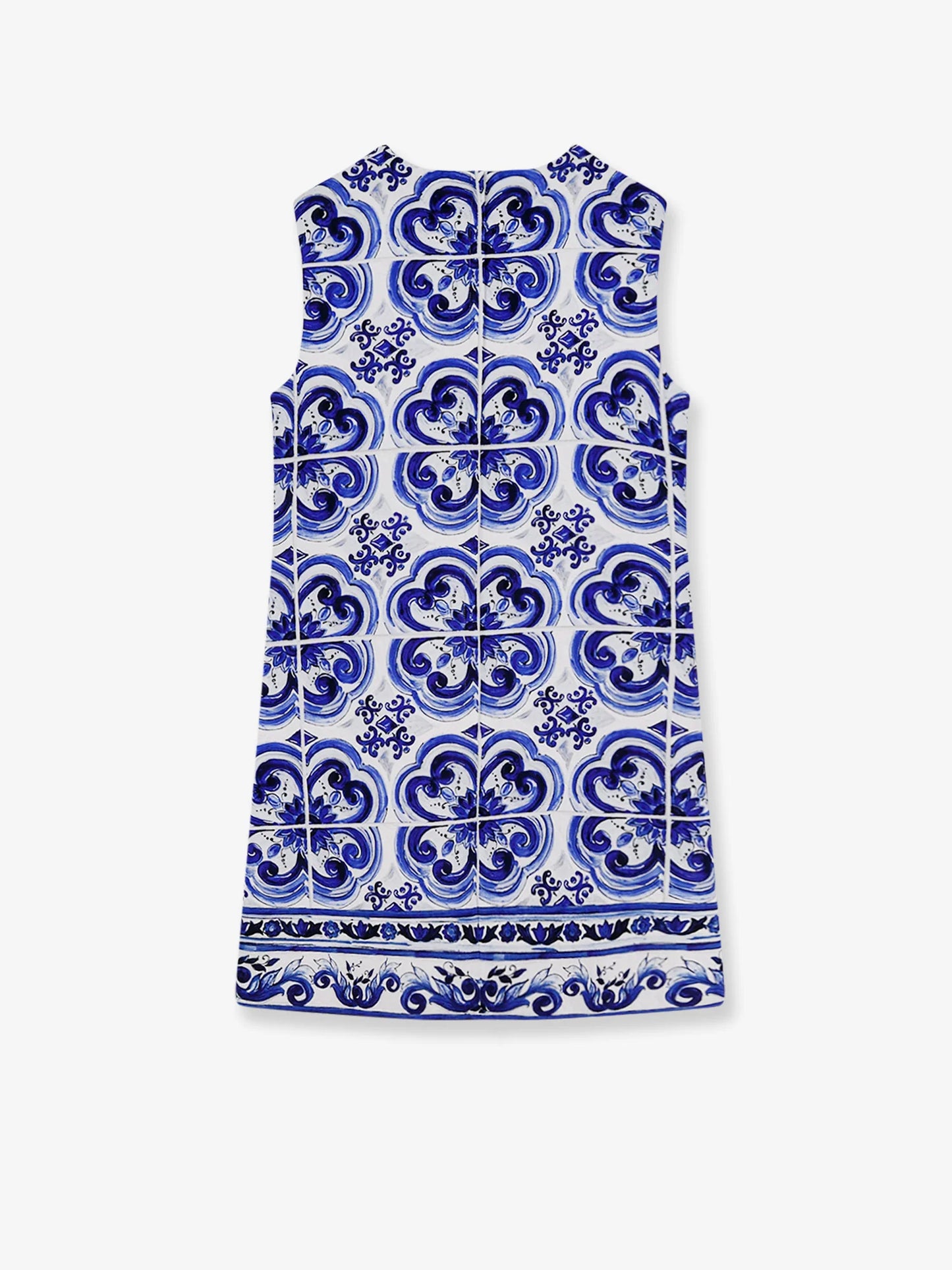 Dolce & Gabbana Cotton And Viscose Dress With Maiolica Print