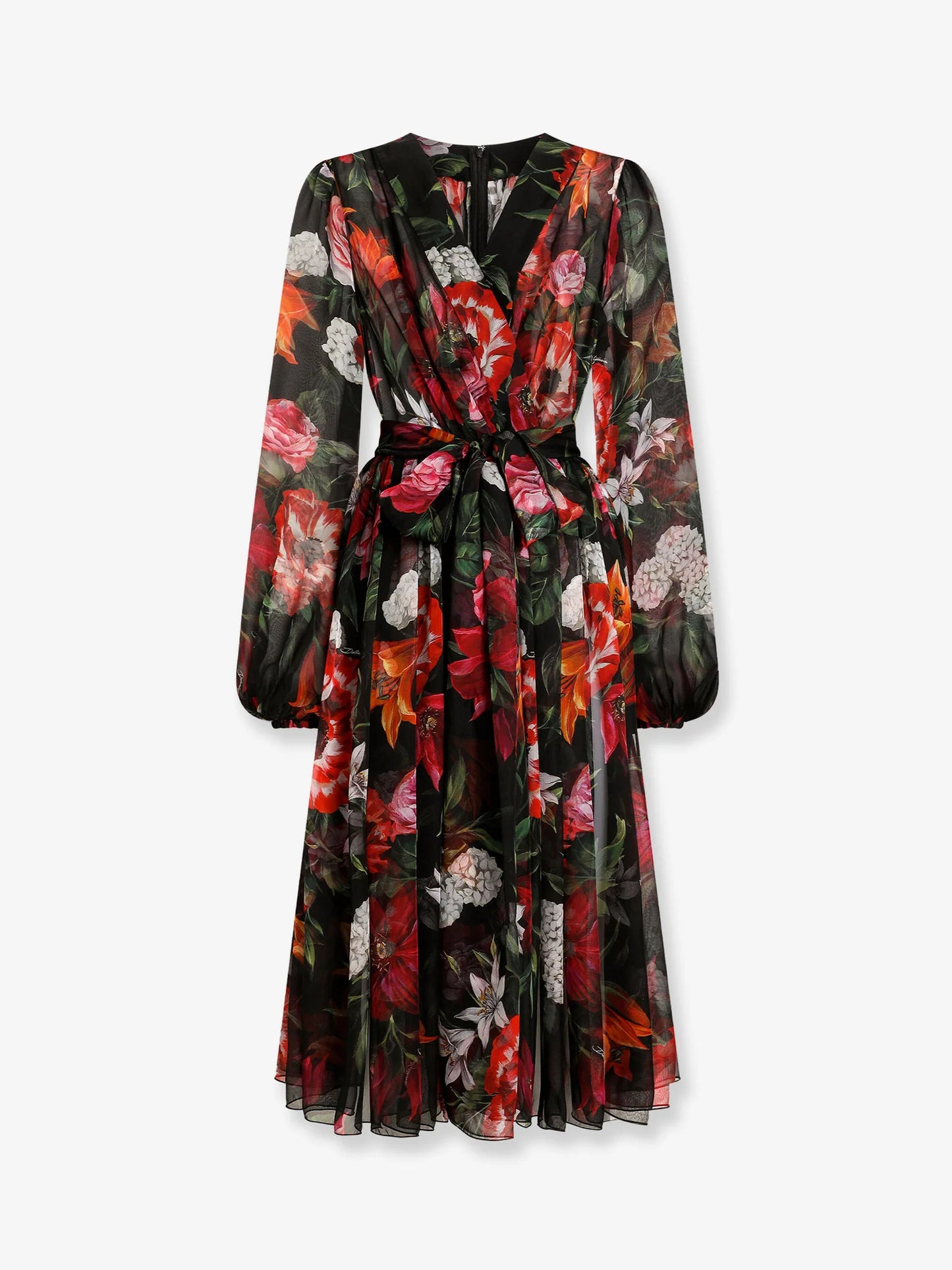 Dolce & Gabbana Chiffon Dress With Floral Print