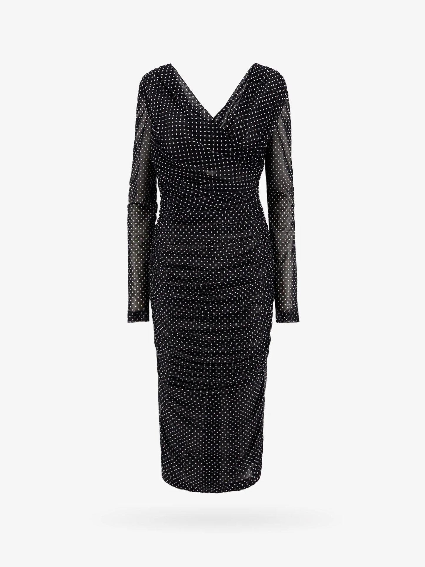 Dolce & Gabbana Polka Dots Dress With Drapery