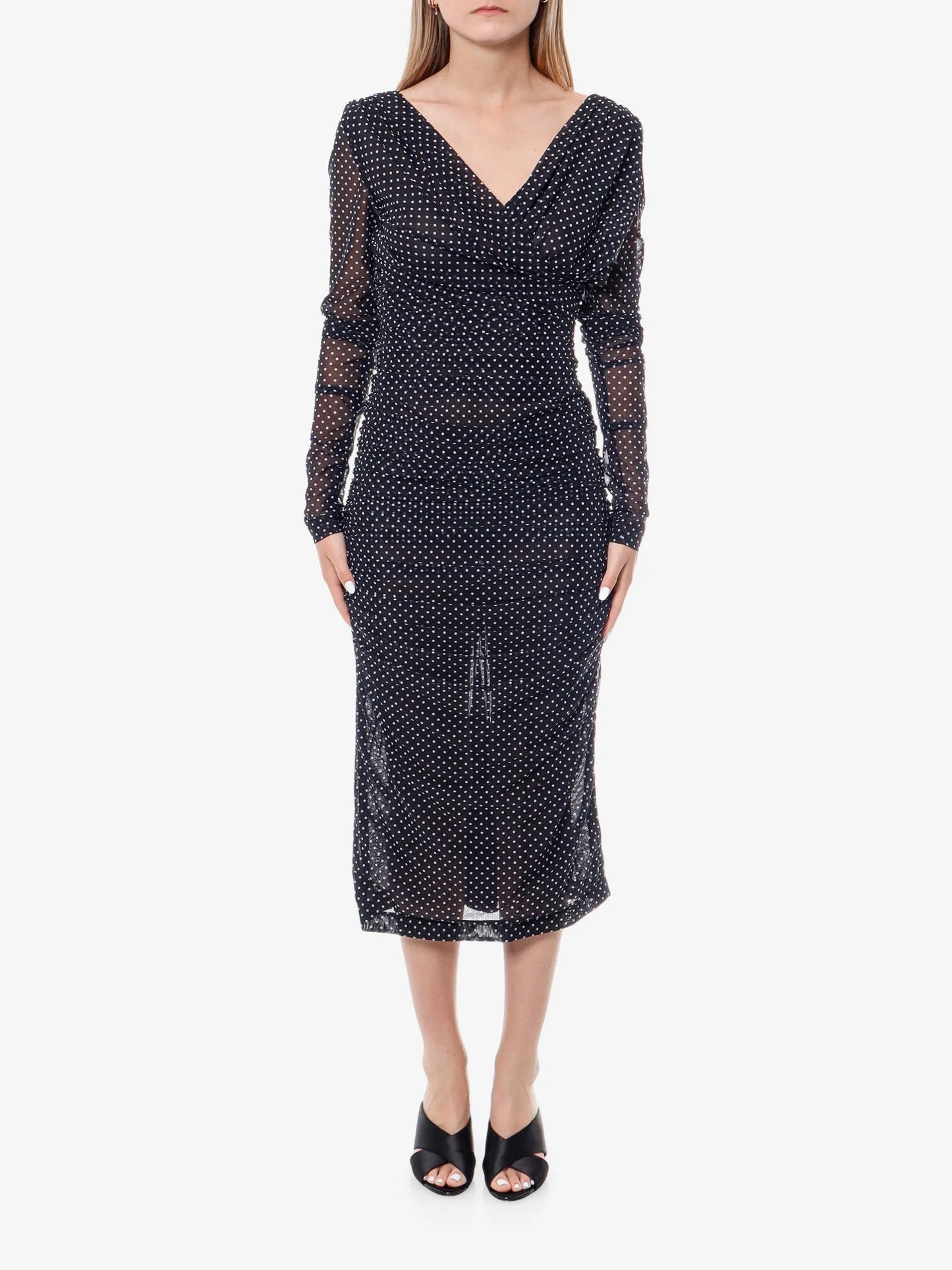 Dolce & Gabbana Polka Dots Dress With Drapery