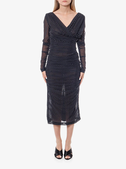 Dolce & Gabbana Polka Dots Dress With Drapery