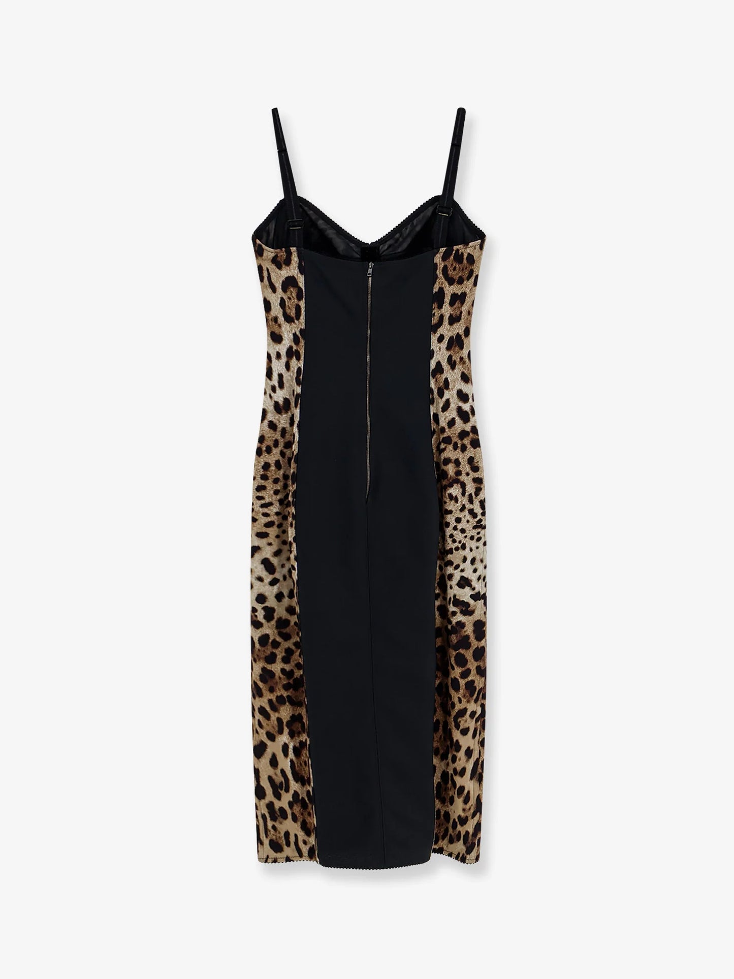 Dolce & Gabbana Stretch Fabric Long Dress With Animal Print