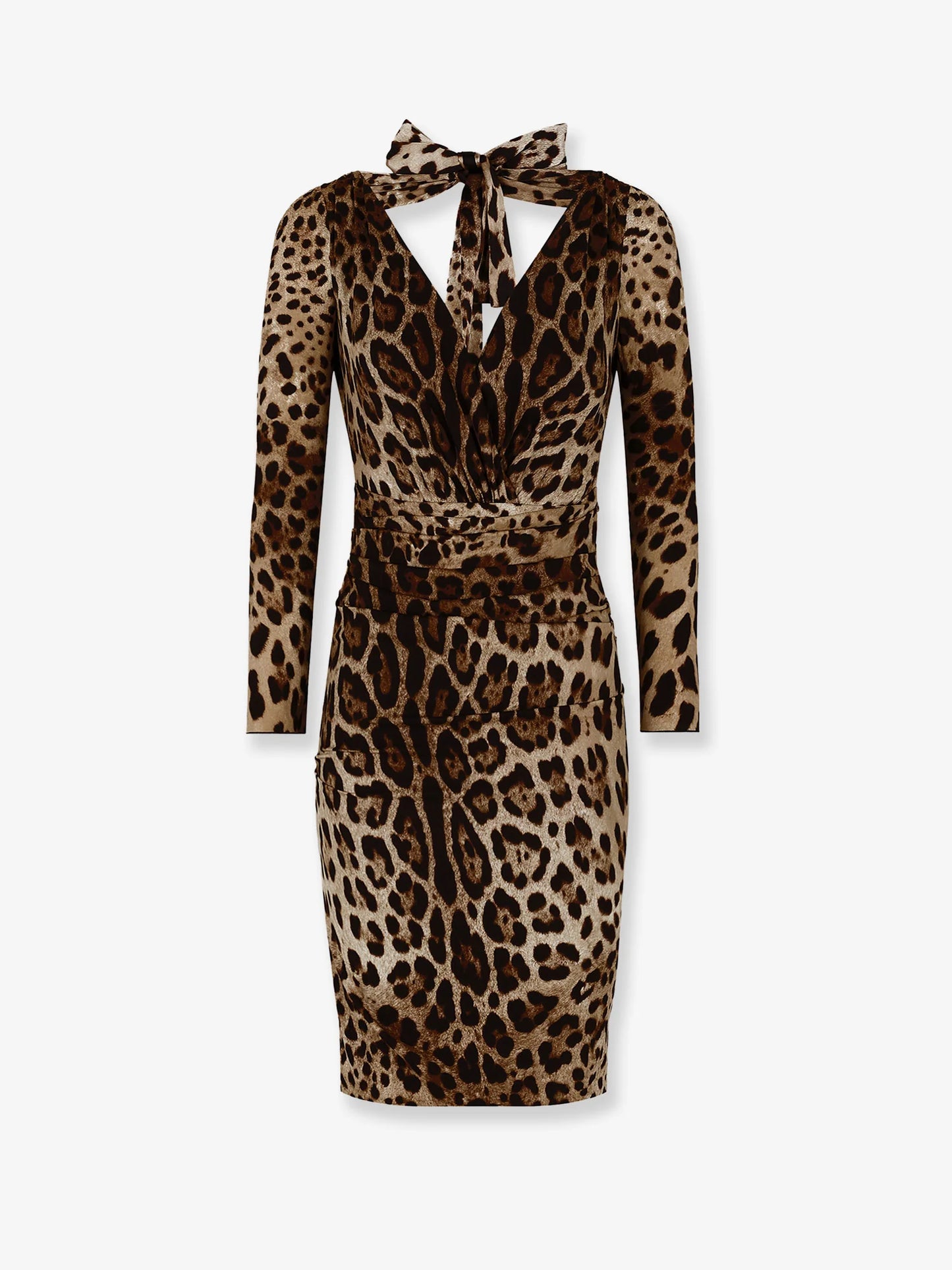 Dolce & Gabbana Leopard Print Short Charmeuse Dress