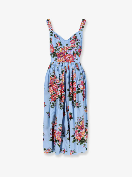 Dolce & Gabbana Cotton Dress With Mazzo Di Fiori Print