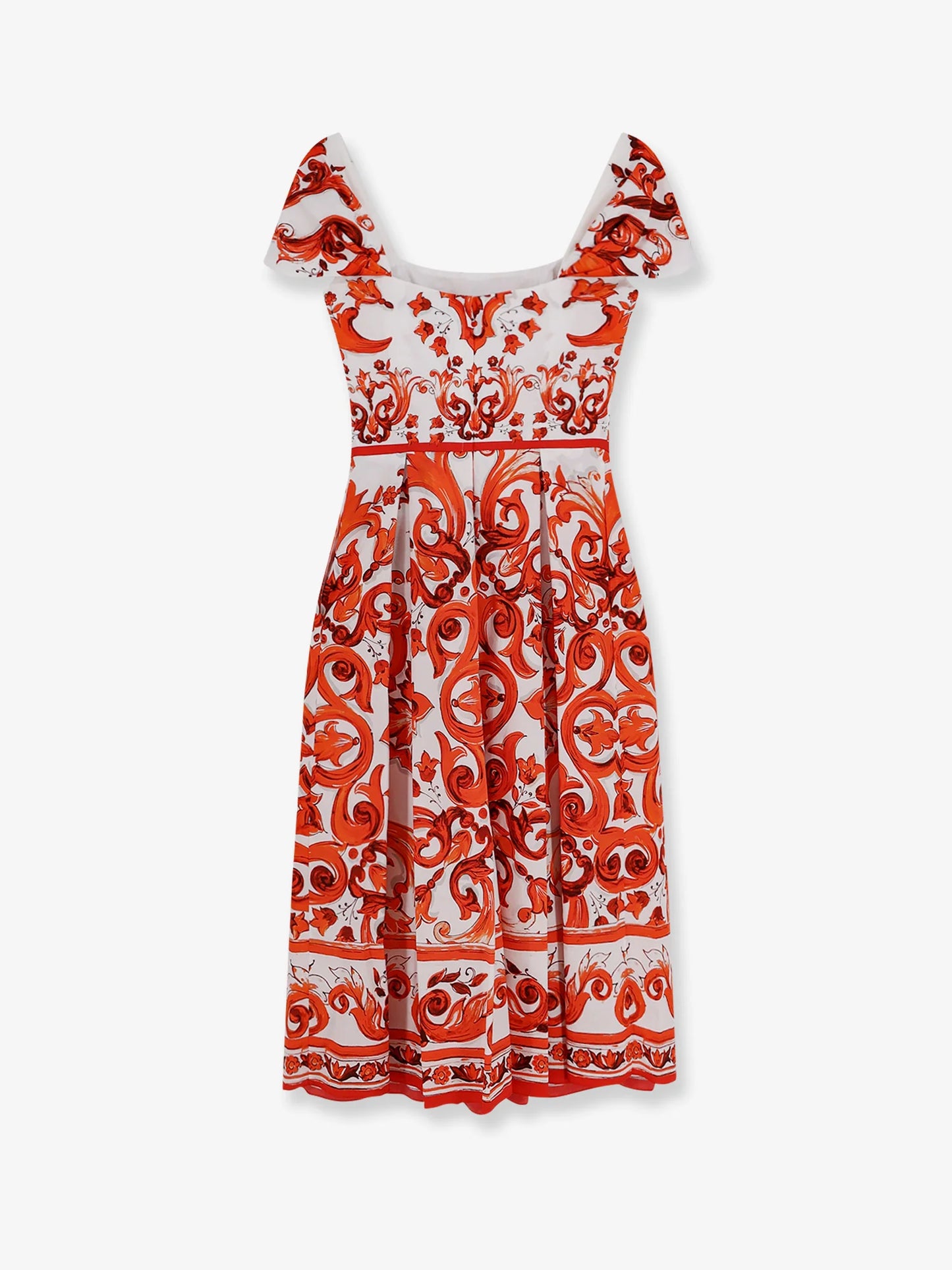 Dolce & Gabbana Cotton Long Dress With Maiolica Print