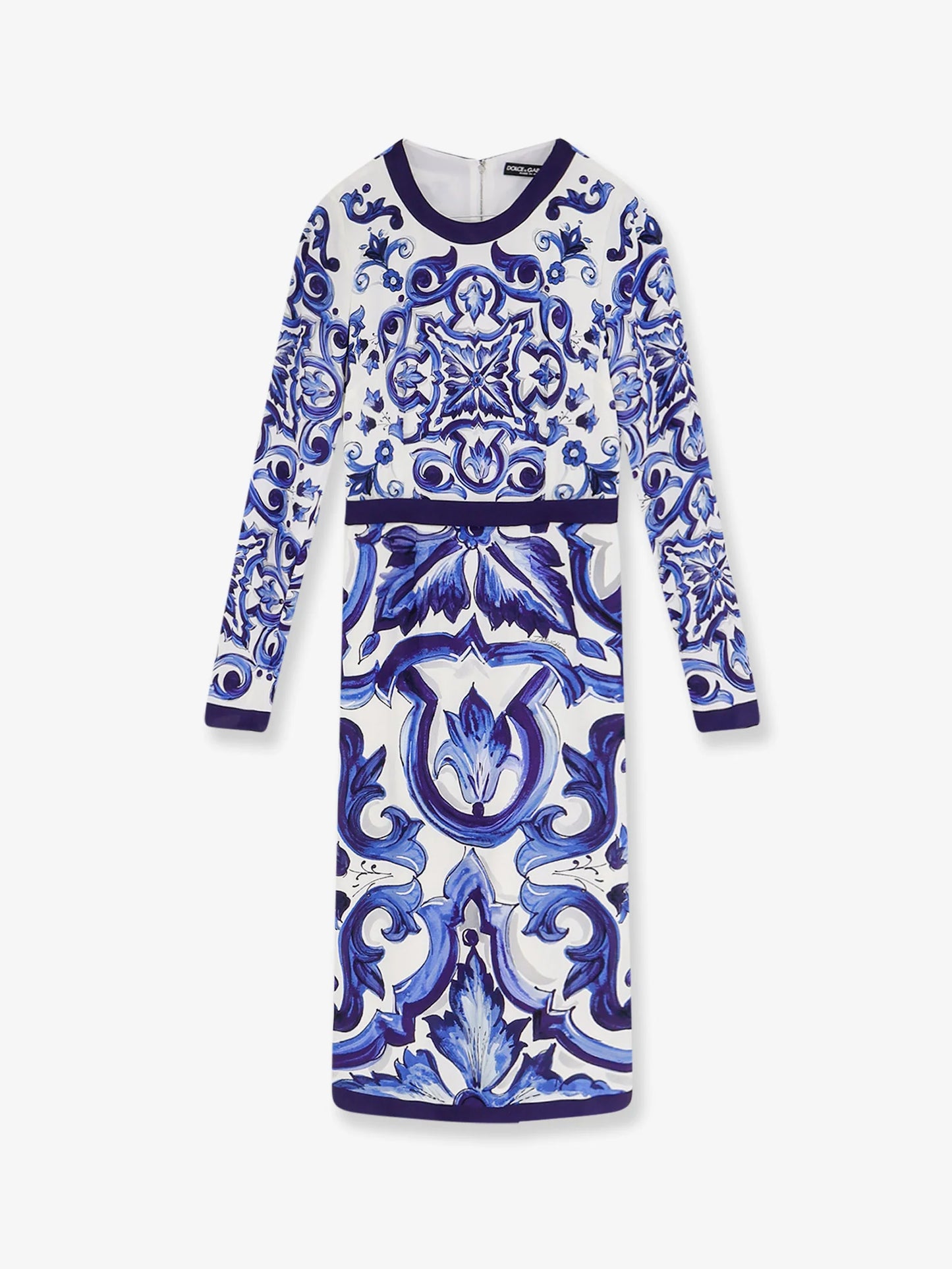 Dolce & Gabbana Silk Blend Dress With Maiolica Print