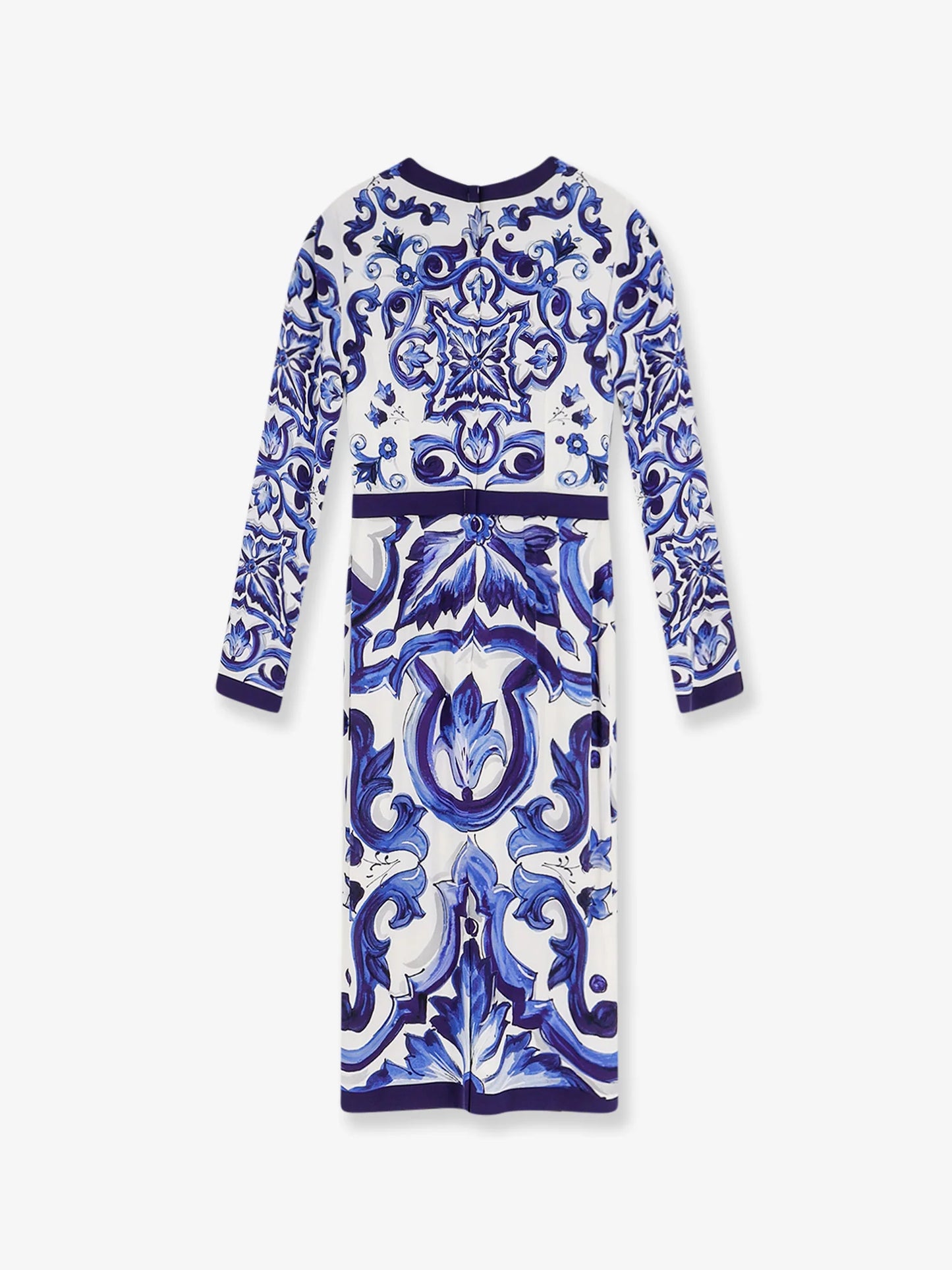 Dolce & Gabbana Silk Blend Dress With Maiolica Print