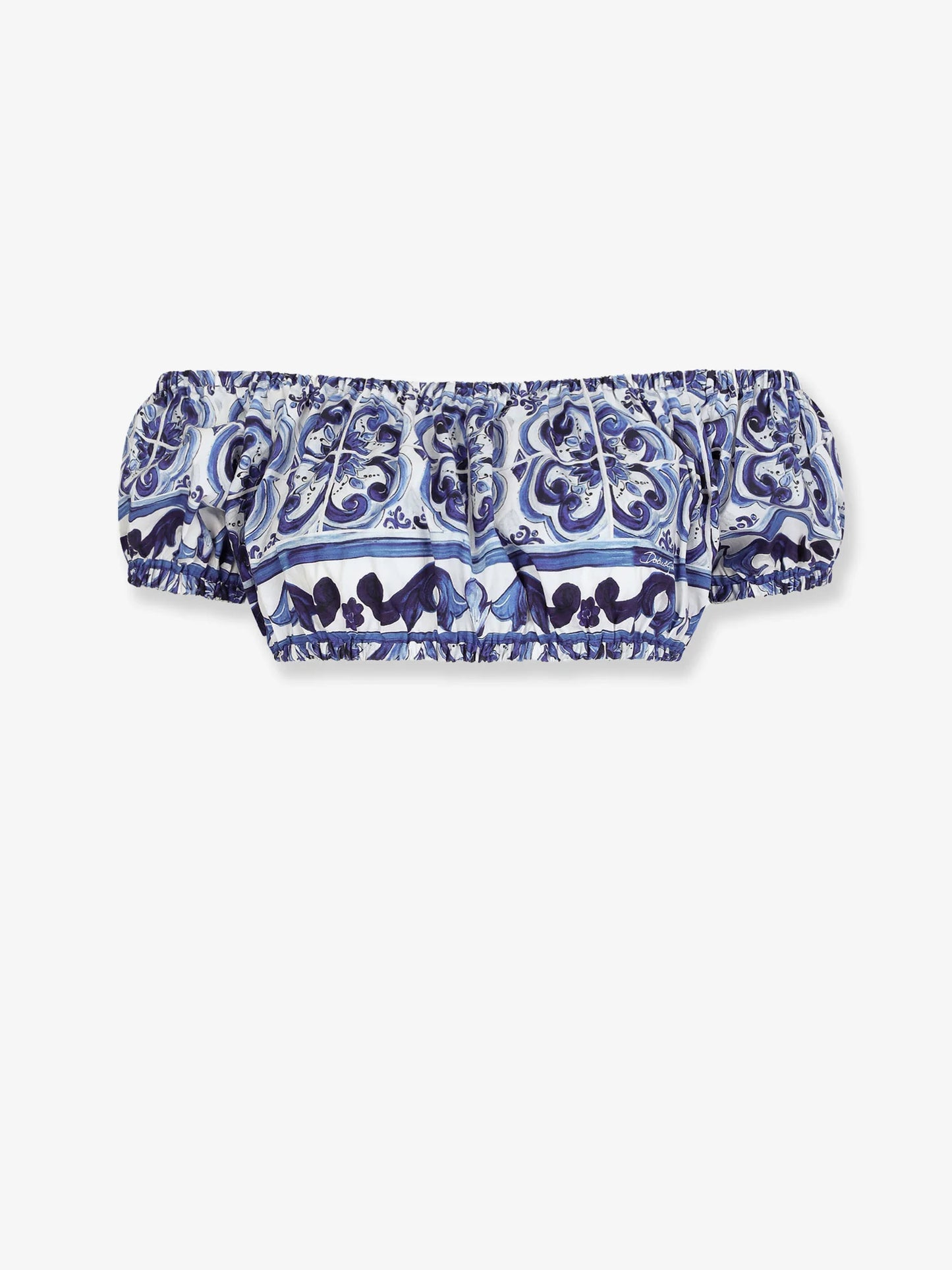 Dolce & Gabbana Cotton Top With Maiolica Print