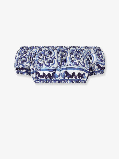 Dolce & Gabbana Cotton Top With Maiolica Print