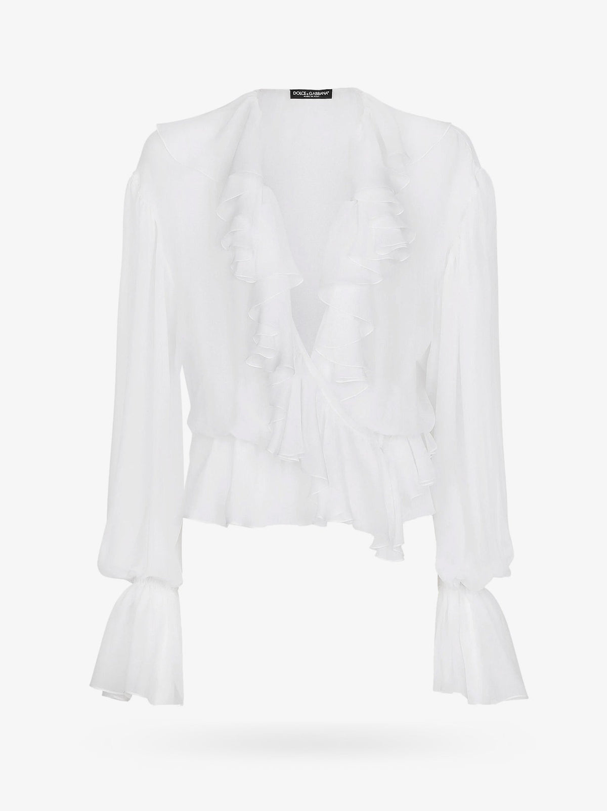 Dolce & Gabbana Silk shirt with rouches - Bianco