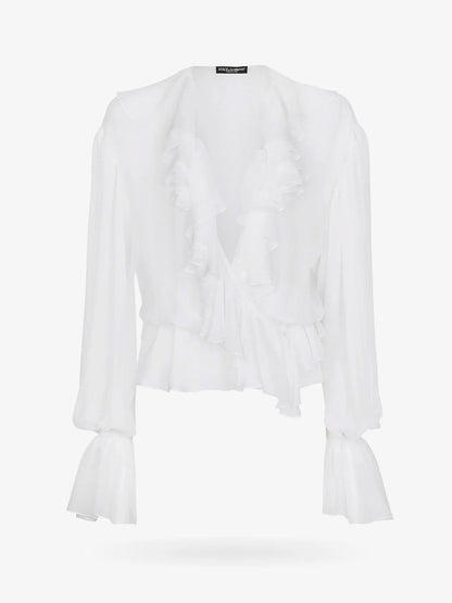Dolce & Gabbana Silk Shirt With Rouches
