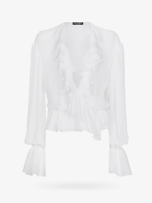 Dolce & Gabbana Silk Shirt With Rouches