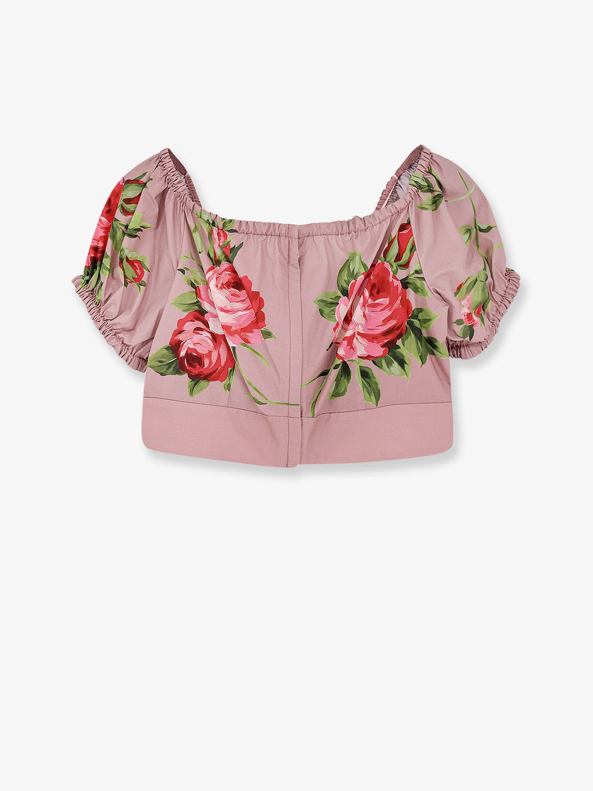 Dolce & Gabbana Cotton top with iconic print - Bouquet Rose Rosa