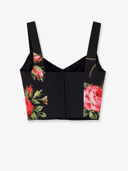Dolce & Gabbana Cotton Blend Top With Animal Print