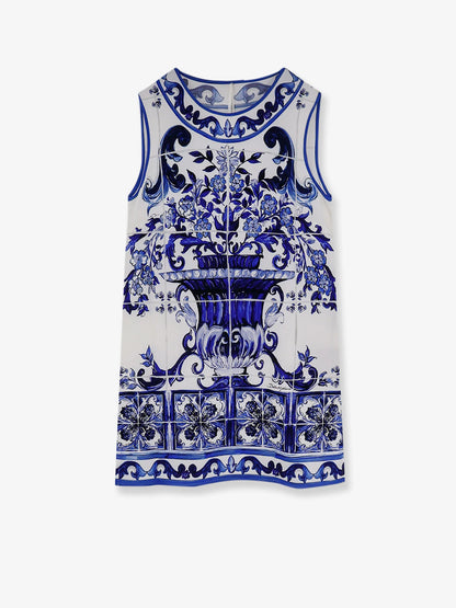 Dolce & Gabbana Silk Top With Maiolica Print