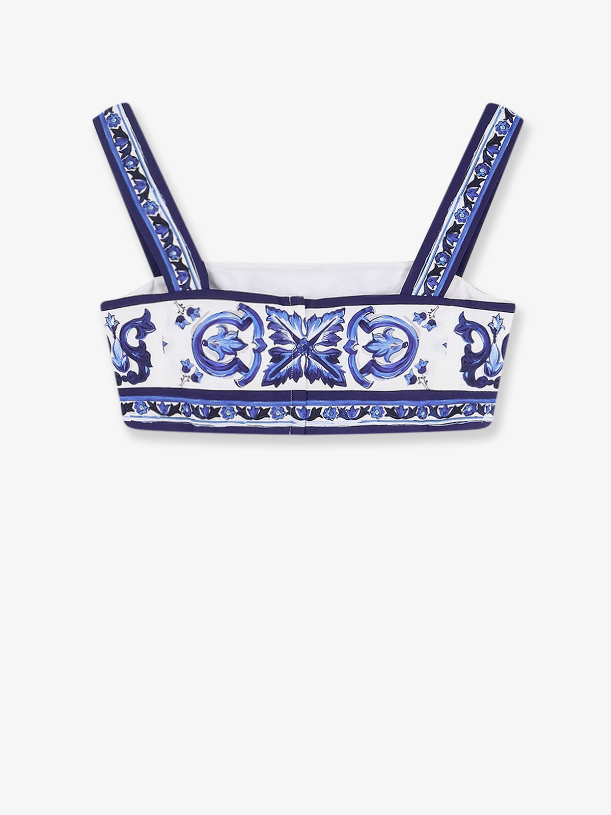 Dolce & Gabbana Cotton top with Maiolica print - Blu