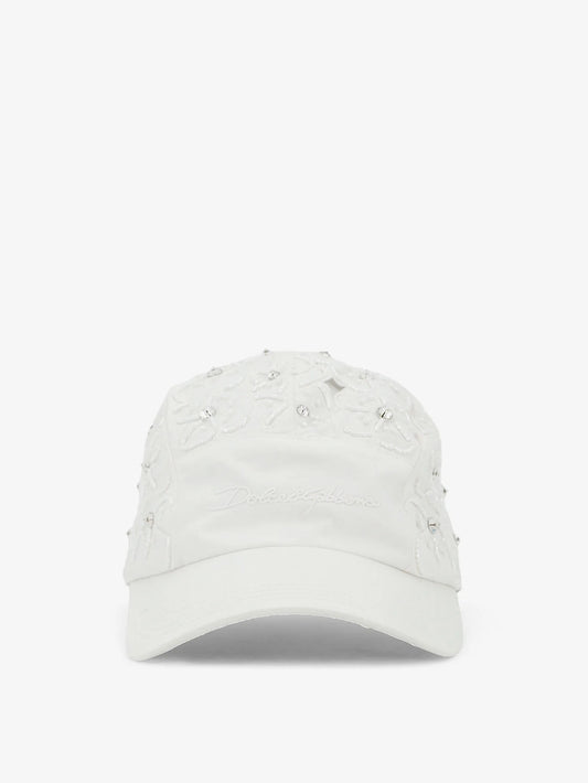 Dolce & Gabbana Cotton Hat With All Over Floral Embroidery