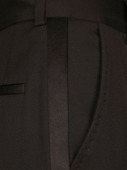 Dolce & Gabbana Tuxedo virgin wool and silk trousers - Nero