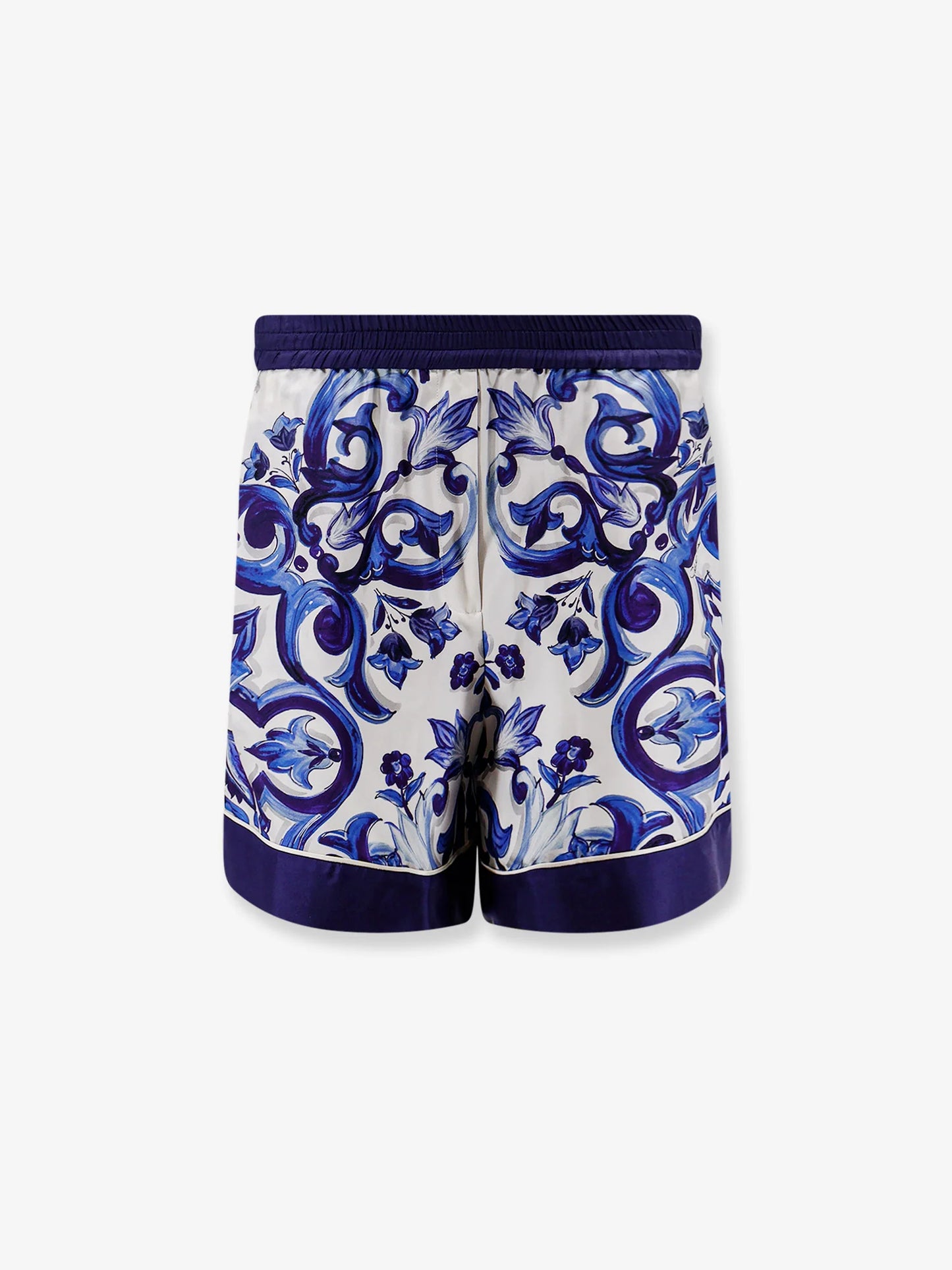 Dolce & Gabbana Silk Shorts With Maiolica Print