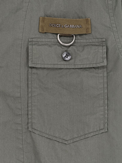 Dolce & Gabbana Cotton shirt with Logo patch - Grigio Scuro 4