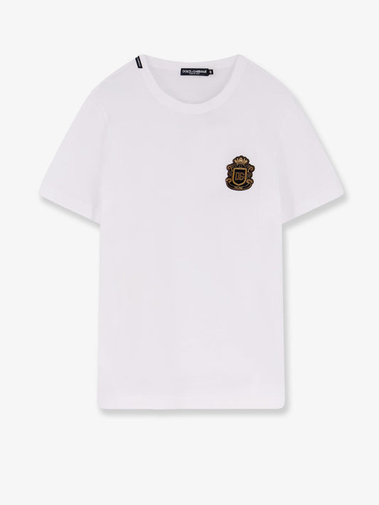 Dolce & Gabbana Cotton T Shirt With Iconic Logo Patch