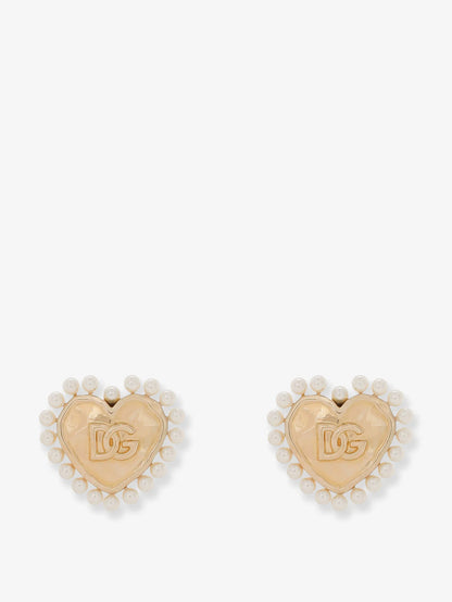 Dolce & Gabbana Brass Earrings With Bead Detail