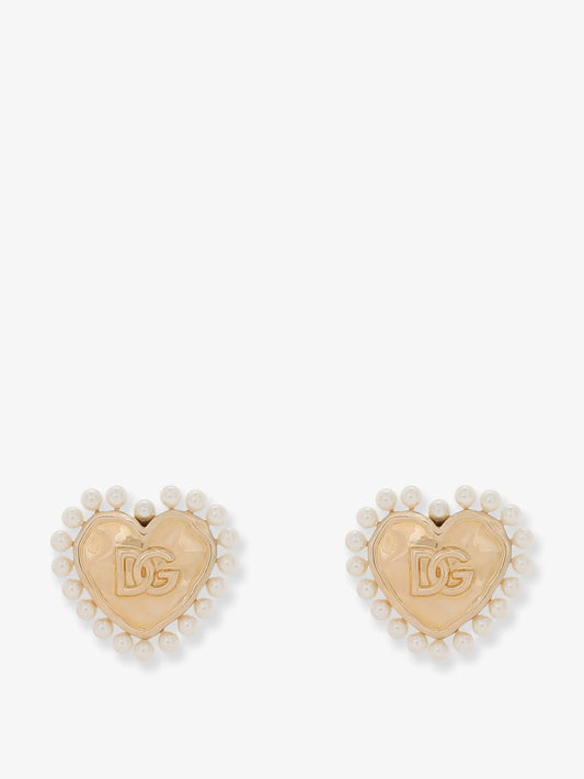 Dolce & Gabbana Brass Earrings With Bead Detail