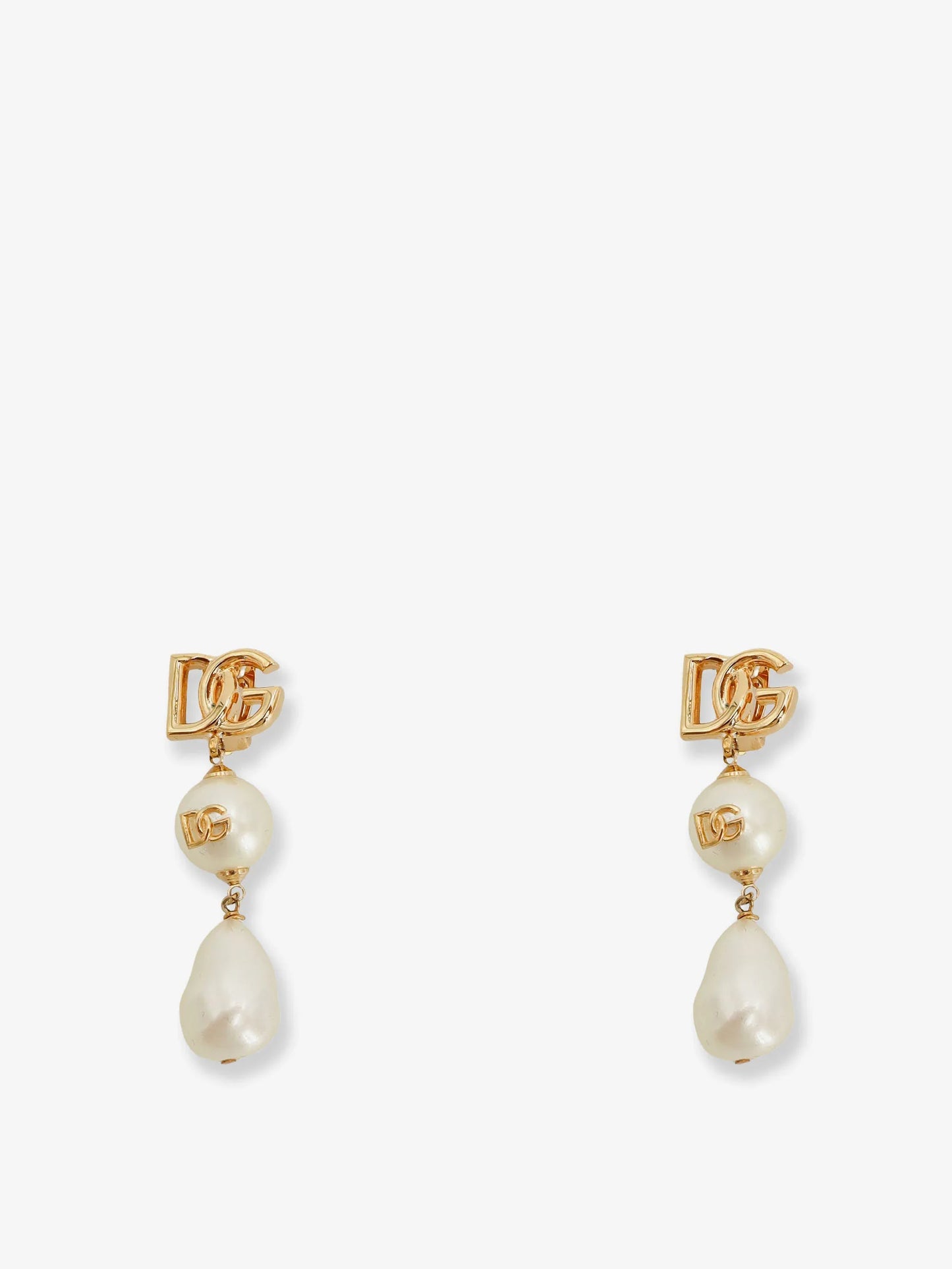 Dolce & Gabbana Brass Earrings With Dg Logo
