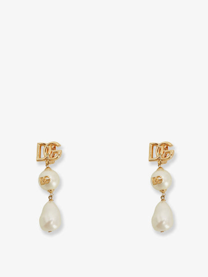 Dolce & Gabbana Brass Earrings With Dg Logo