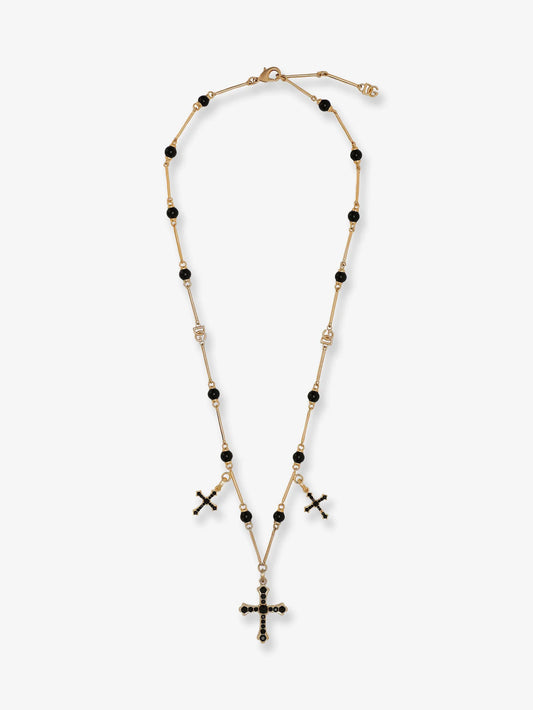 Dolce & Gabbana Brass Rosary With Cross Charms