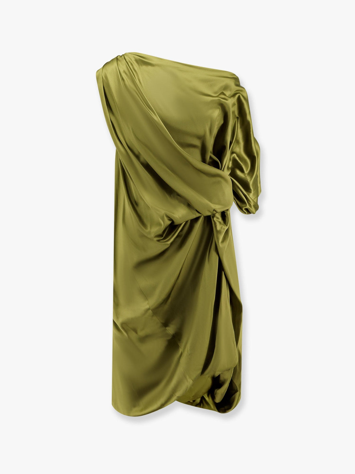 Dries Van Noten Dalant silk dress with lateral knot - Verde