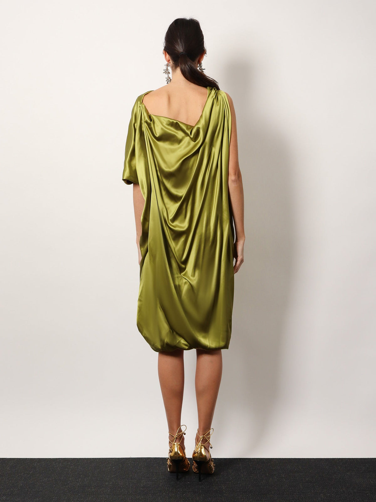 Dries Van Noten Dalant silk dress with lateral knot - Verde