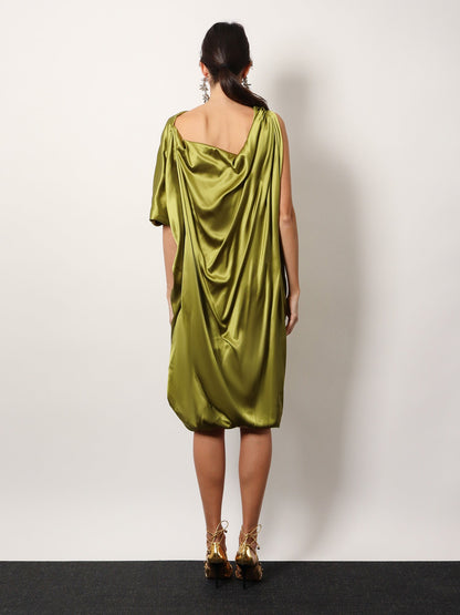 Dries Van Noten Dalant silk dress with lateral knot - Verde