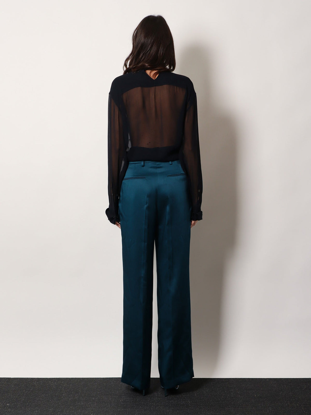 Dries Van Noten Portias satin trousers - Petrol