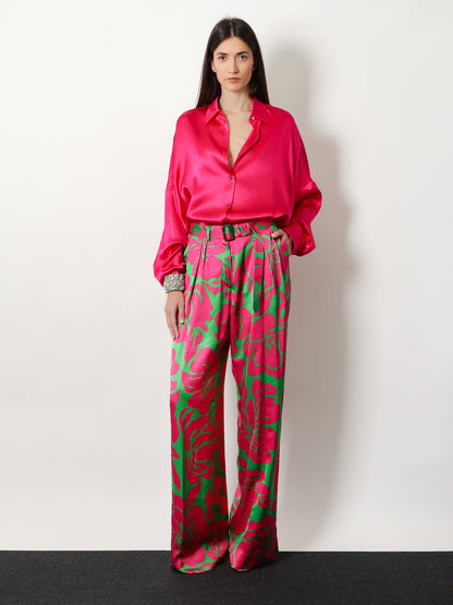 Dries Van Noten Casia silk shirt - Fuchsia