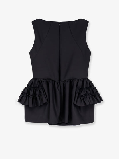 Dries Van Noten Casey wool and silk top - Black
