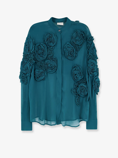 Dries Van Noten Chowsa viscose shirt - Petrol