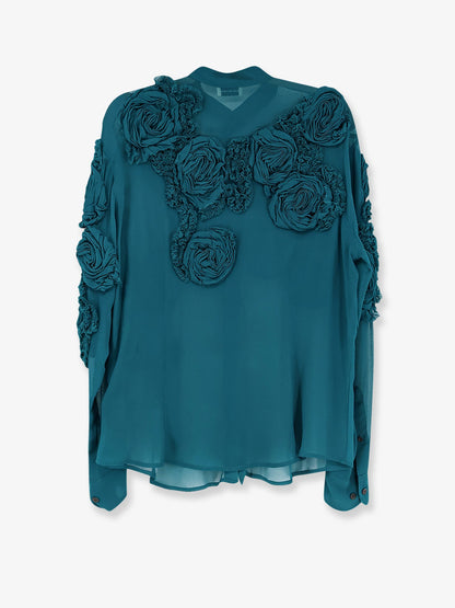 Dries Van Noten Chowsa viscose shirt - Petrol