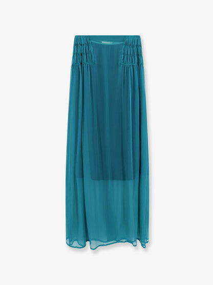 Dries Van Noten Scarlett silk skirt - Petrol