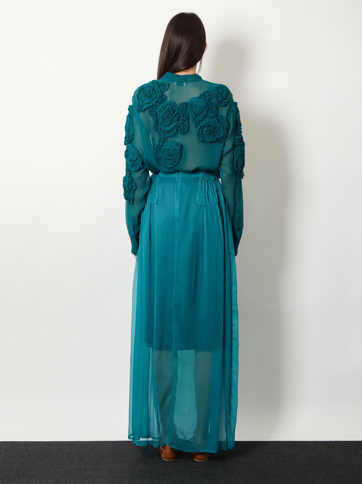 Dries Van Noten Scarlett silk skirt - Petrol